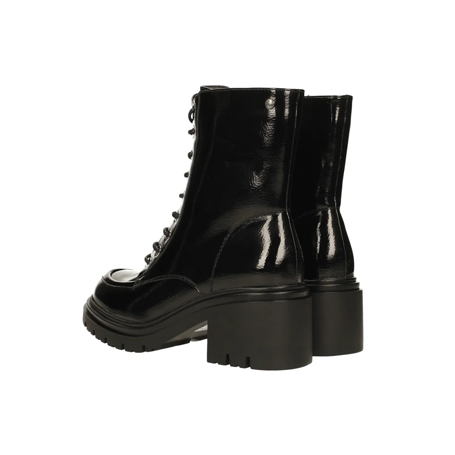 Anfibi in vernice. Tacco largo alto 5cm