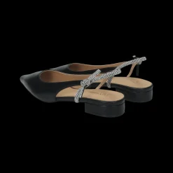 Ballerine con cinturino in strass.Tacco alto 2cm