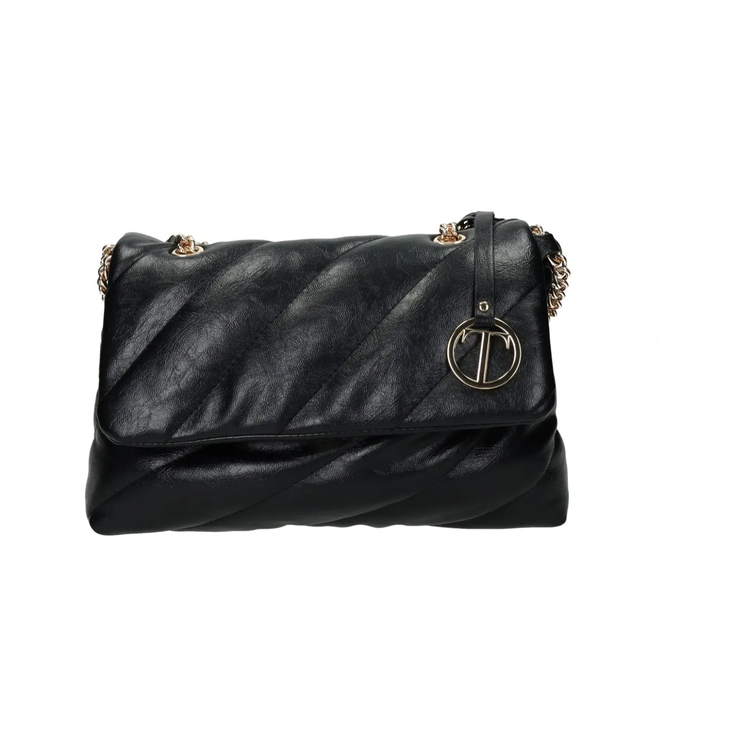 Borsa a tracolla con patta a chiusura.