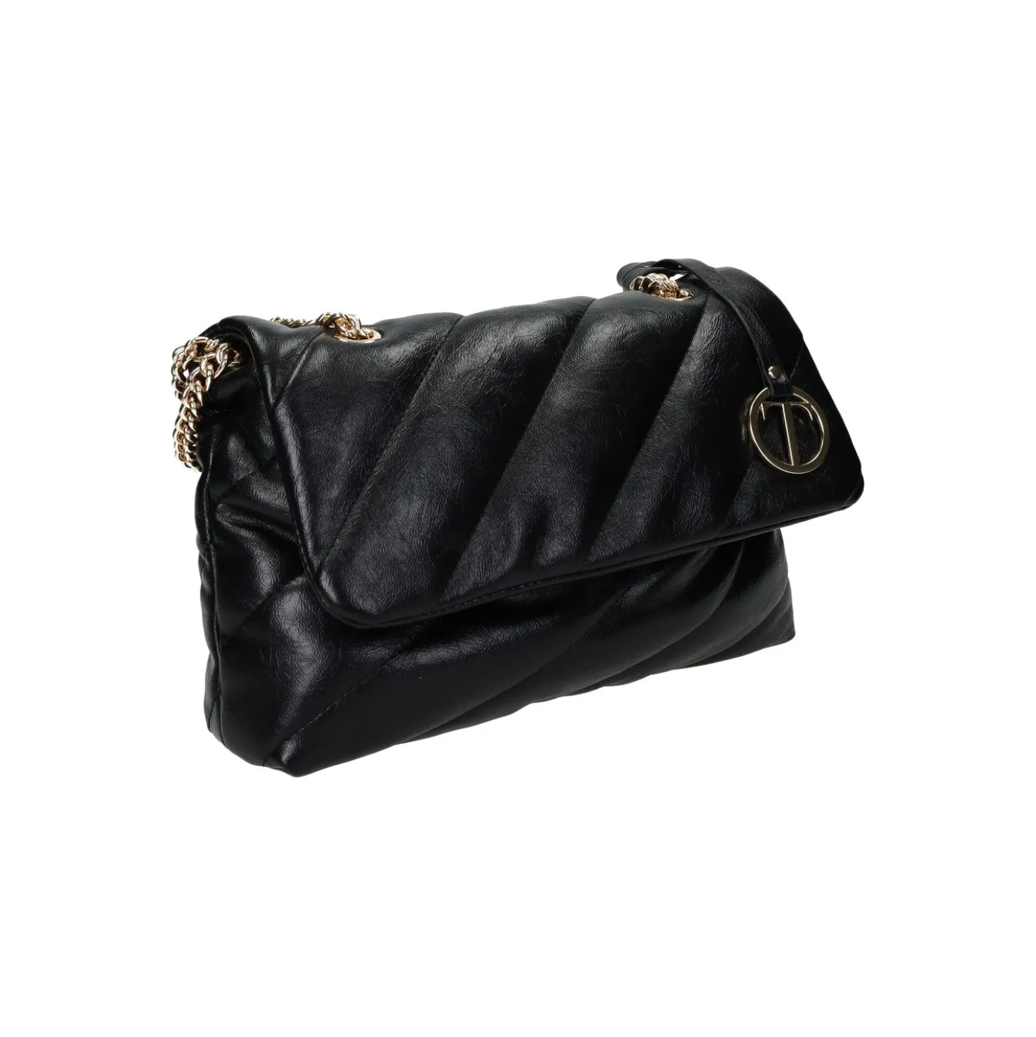 Borsa a tracolla con patta a chiusura.