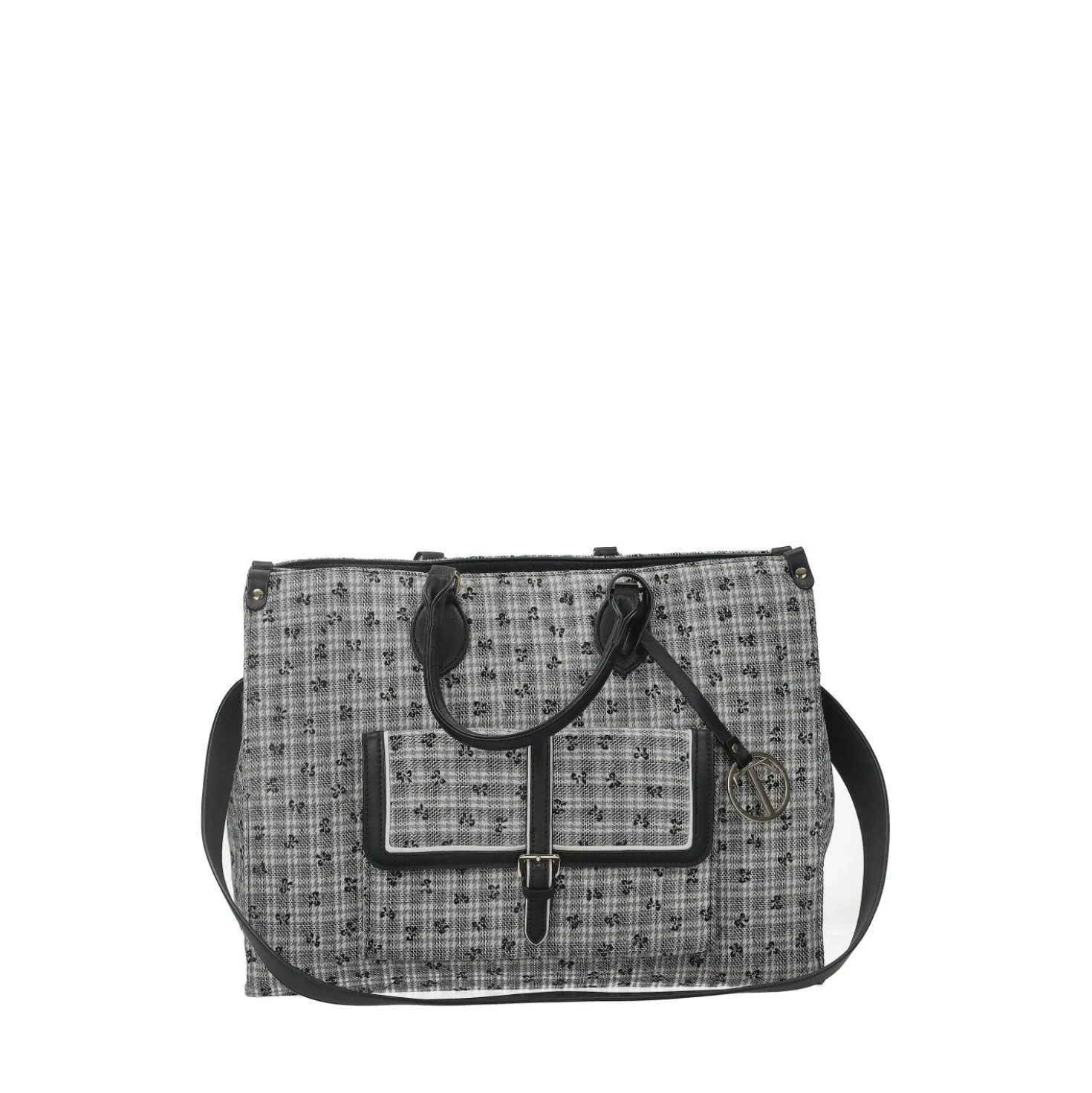 Borsa shopper con tasca esterna