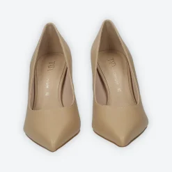 Décolleté con sottopiede in vera pelle.Tacco alto 10cm