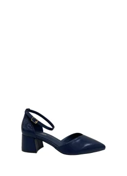 Décolleté donna e blu in PU con tacco medio