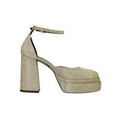 Décolleté glitterate con doppio plateau. Made in Italy. Tacco alto 11cm