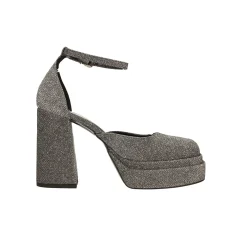 Décolleté glitterate con doppio plateau. Made in Italy. Tacco alto 11cm