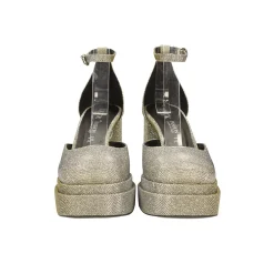 Décolleté glitterate con doppio plateau. Made in Italy. Tacco alto 11cm