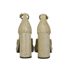 Décolleté glitterate con doppio plateau. Made in Italy. Tacco alto 11cm
