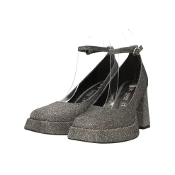 Décolleté glitterate. con punta squadrata e plateau. Made in Italy. Tacco alto 9cm