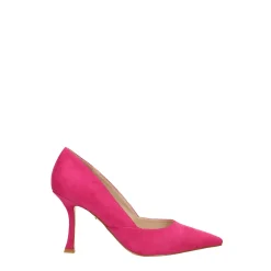 Décolleté in microfibra con tacco a rocchetto alto 9cm
