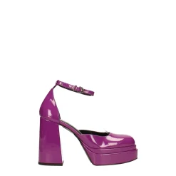 Décolleté in vernice con doppio plateau. Made in Italy. Tacco alto 11cm