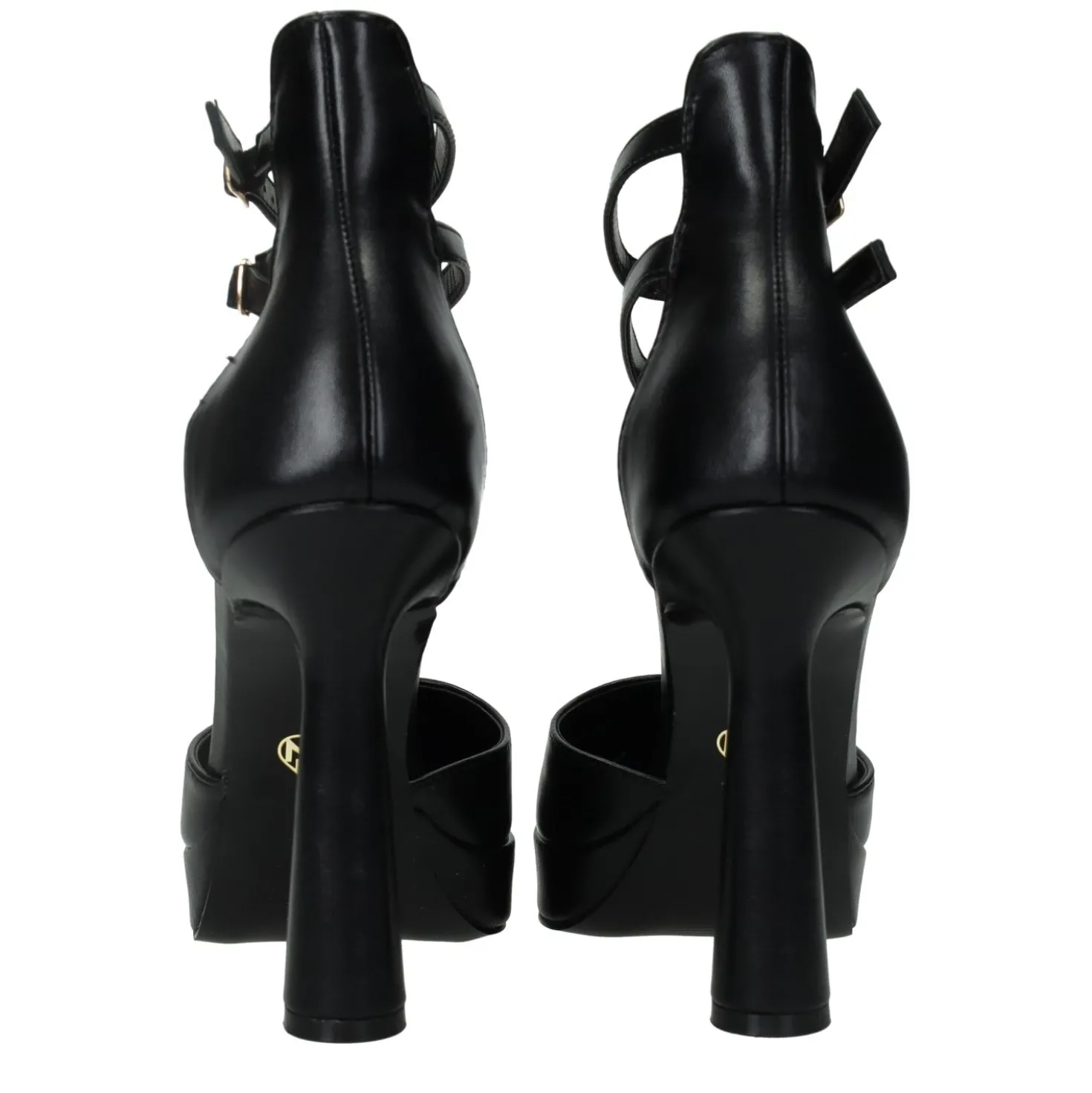 Décolleté platform con doppio cinturino. Tacco alto 12cm