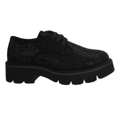 Derby con strass.Tacco alto 4cm