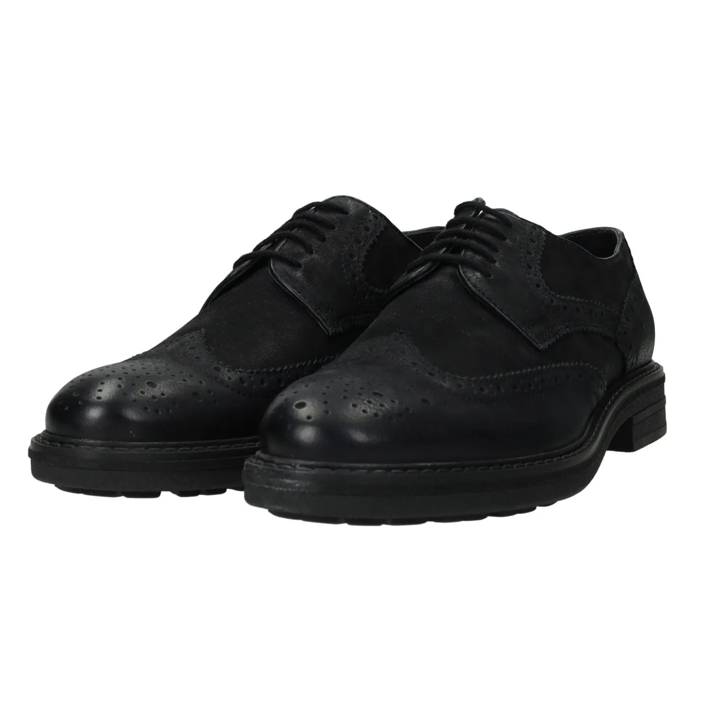 Derby semi brogue in vera pelle