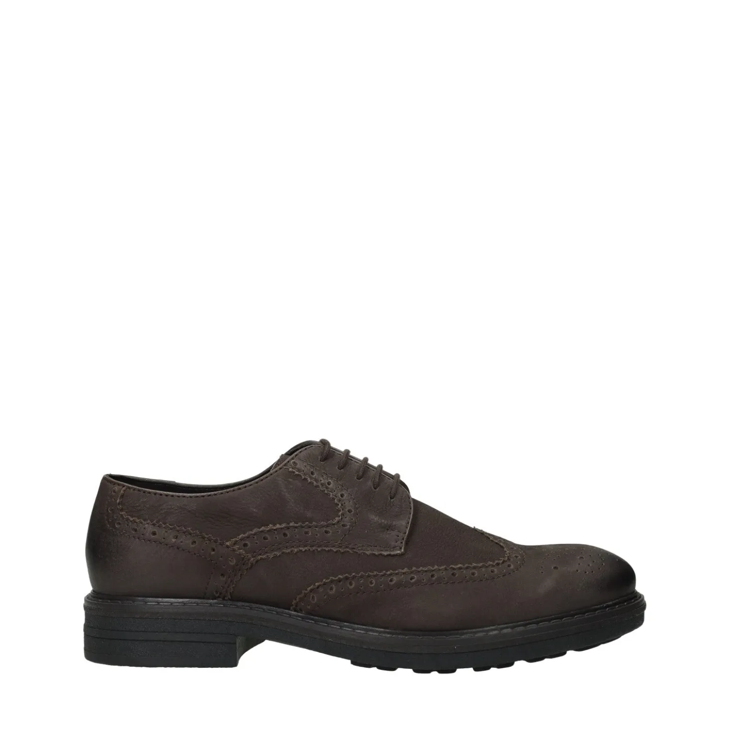Derby semi brogue in vera pelle