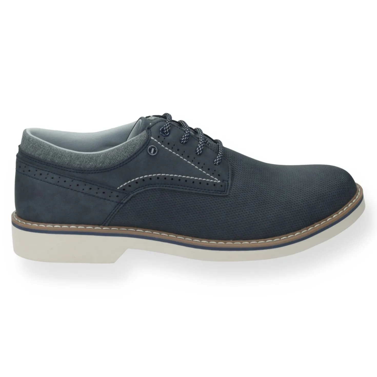 Derby semi brogue.sottopiede in Memory Active