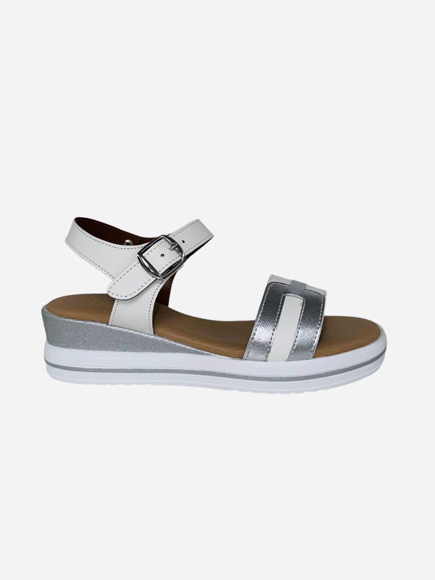 Sandali con doppia fascia. Made in Italy. Tacco alto 6cm