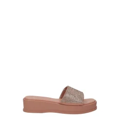 Sandali con fascia avvolgente glitterata