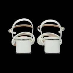 Sandali con fascia tubolare intrecciata. Tacco alto 6cm