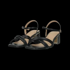 Sandali con fascia tubolare intrecciata. Tacco alto 6cm