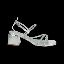 Sandali con listini in strass.