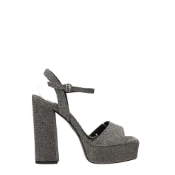 Sandali con plateau glitterati. Made in Italy. Tacco alto 13cm