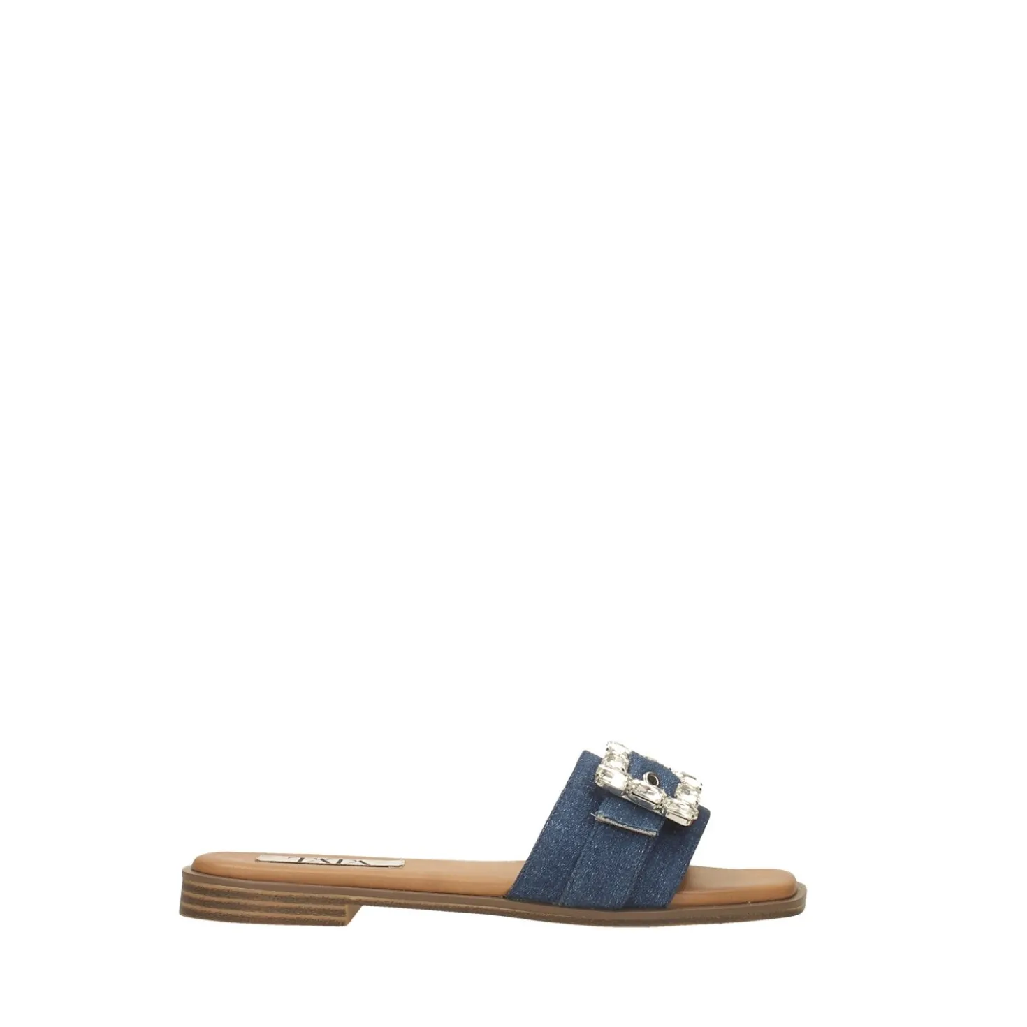 Sandali flat con dettaglio fibbia con strass