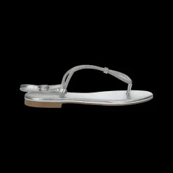 Sandali flat con dettaglio listini in strass.