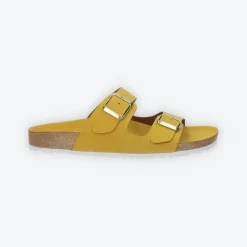 Sandali flat con doppia fibbia. Made in Italy
