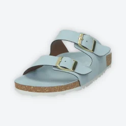 Sandali flat con doppia fibbia. Made in Italy