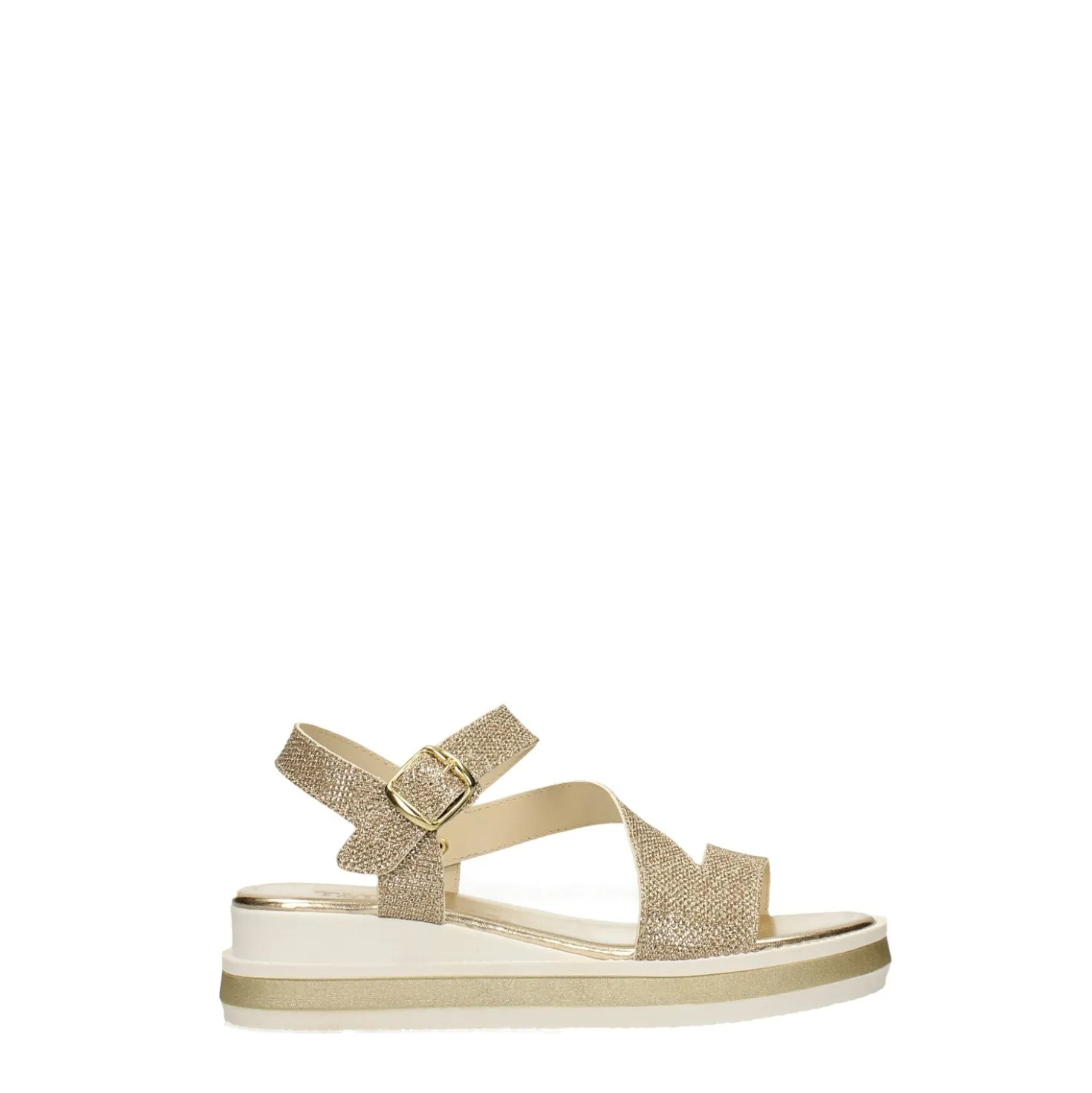 Sandali flat con inserto lucido