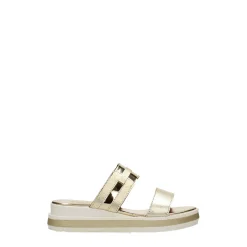Sandali flat con inserto metallico
