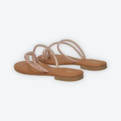 Sandali flat con listini in strass