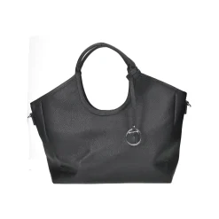 Shopper con doppi manici e tracolla in pelle