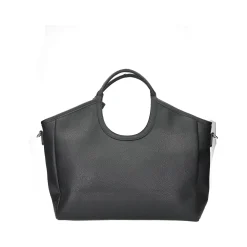 Shopper con doppi manici e tracolla in pelle