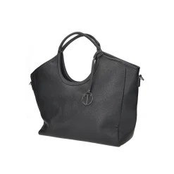 Shopper con doppi manici e tracolla in pelle