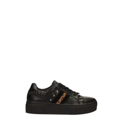 Sneakers con borchie e inserto leopardato