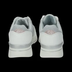 Sneakers con contrasto in glitter.