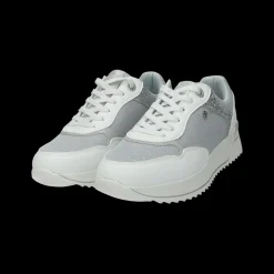 Sneakers con contrasto in glitter.