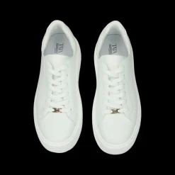 Sneakers con inserti in tessuto.Tacco alto 5cm
