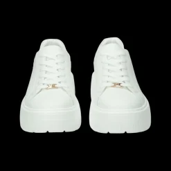 Sneakers con inserti in tessuto.Tacco alto 5cm
