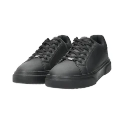 Sneakers in ecopelle con cuciture a vista
