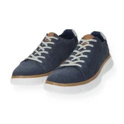 Sneakers in ecopelle con cuciture a vista