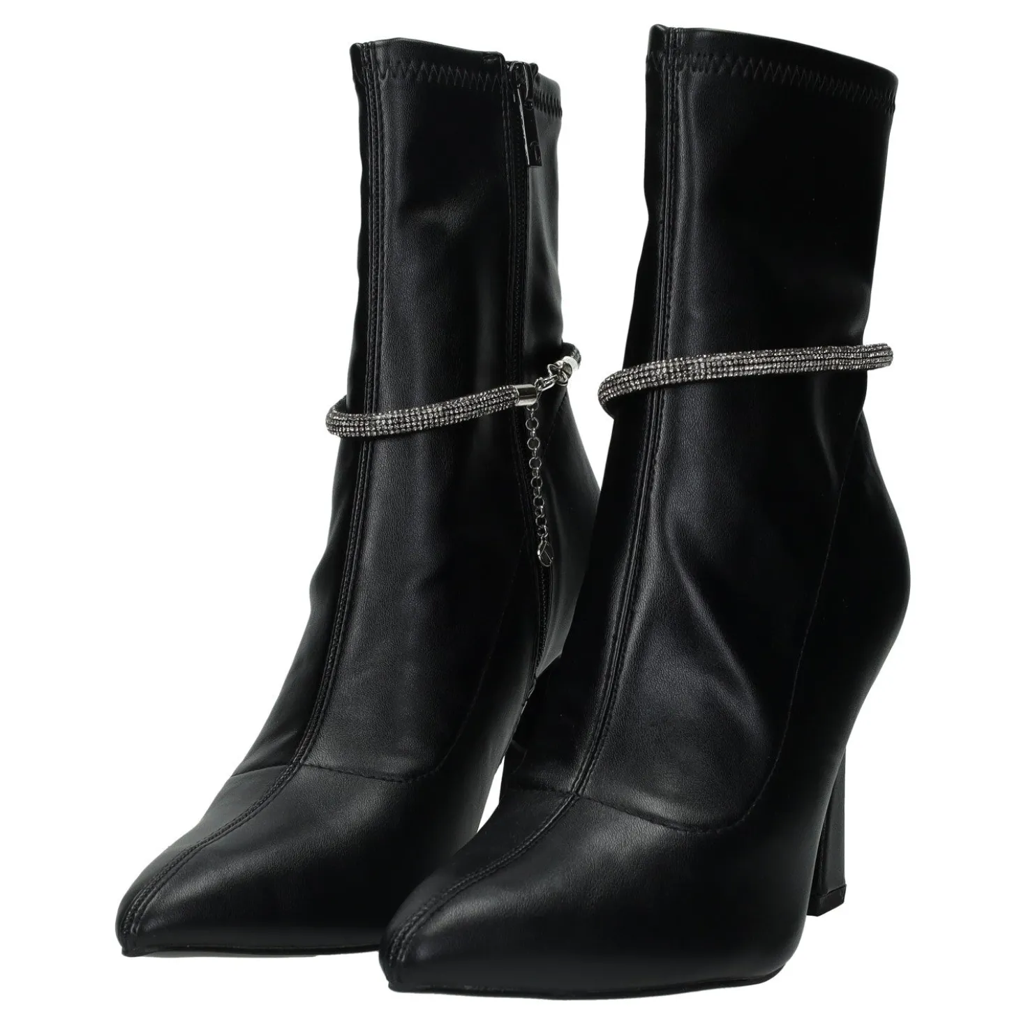 Stivaletti con cordino in strass.Tacco alto 9cm
