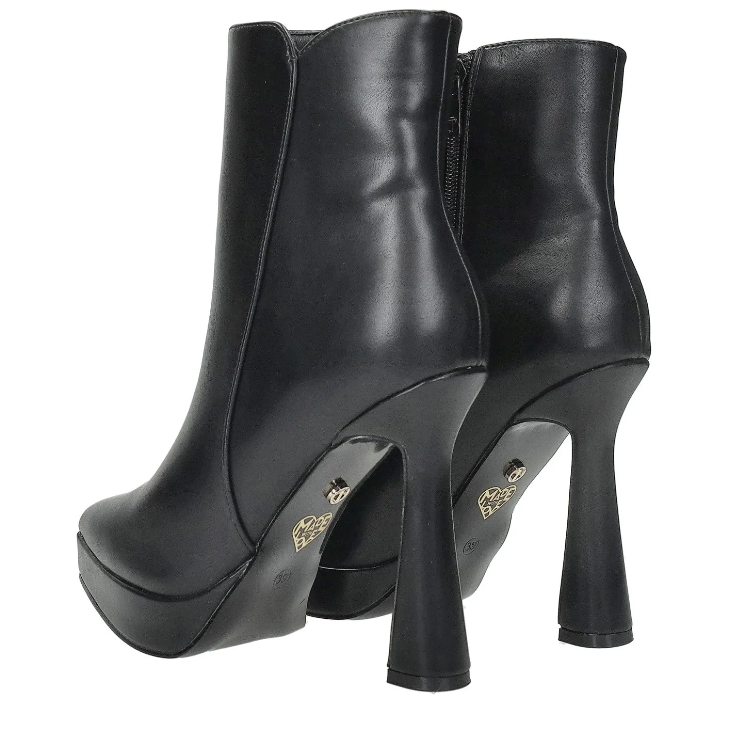 Stivaletti con dettagli stretch.Tacco alto 12cm