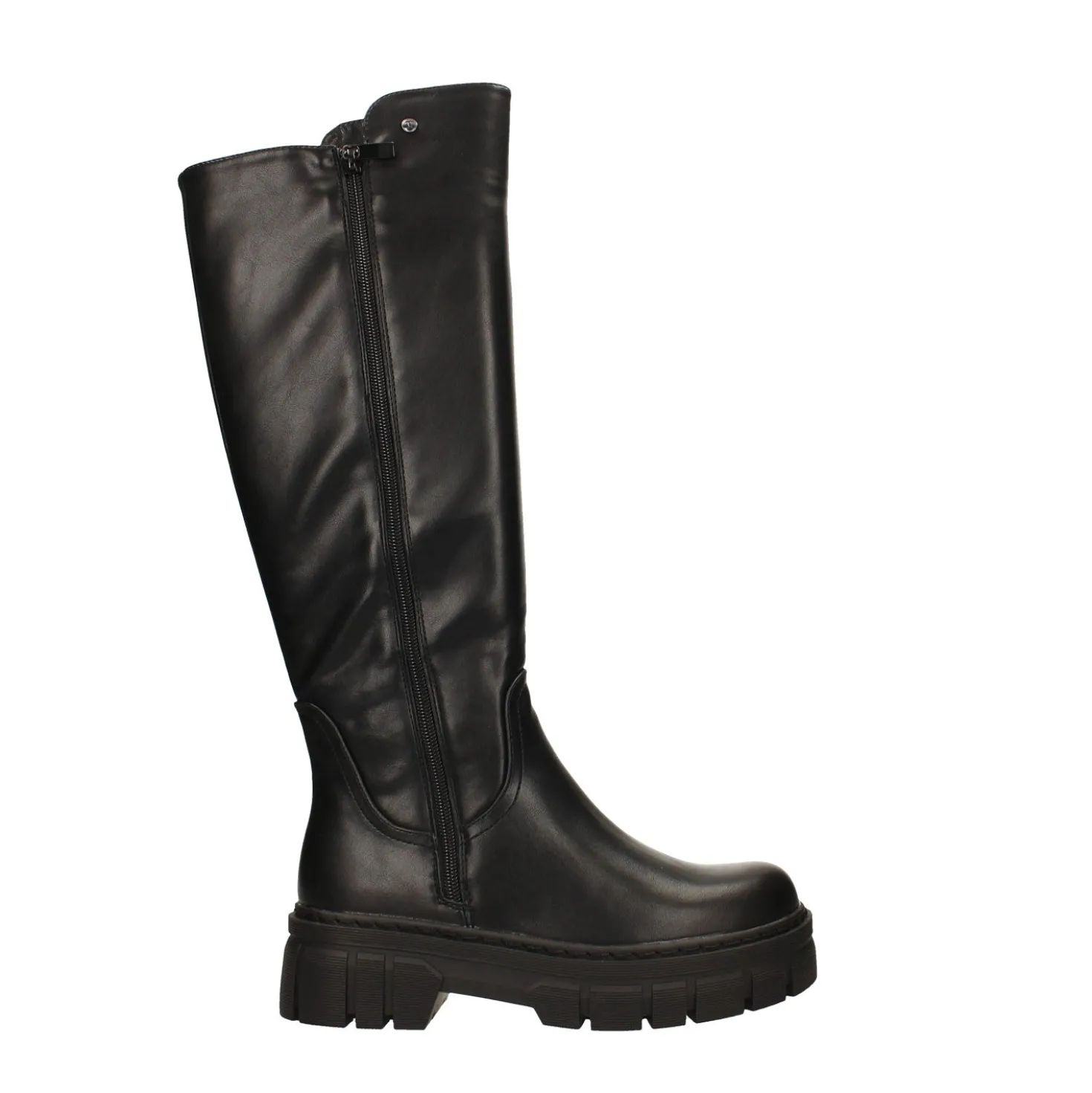 Stivali platform con suola in gomma. Tacco alto 5cm