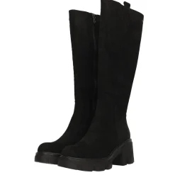 Stivali scamosciati con suola chunky. Tacco alto 6cm